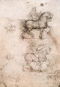 LEONARDO da Vinci Equestrian monument oil painting on canvas